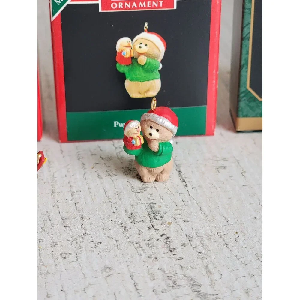 Hallmark girbel bear Variety xmas‎ ornament miniature set